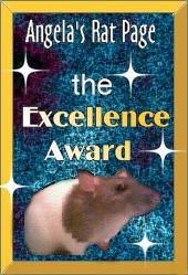 Angela's Rat Page the Excellence Award (August 2001)